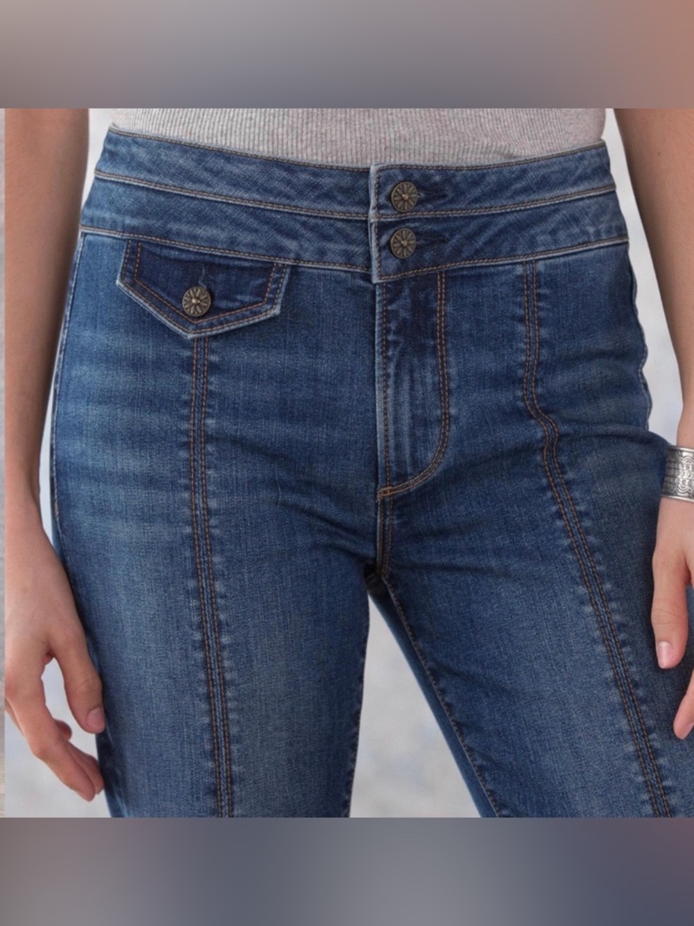 Driftwood Kelly Jeans Dark Wash Size 27, Carried w/Free People - Picture 3 of 8